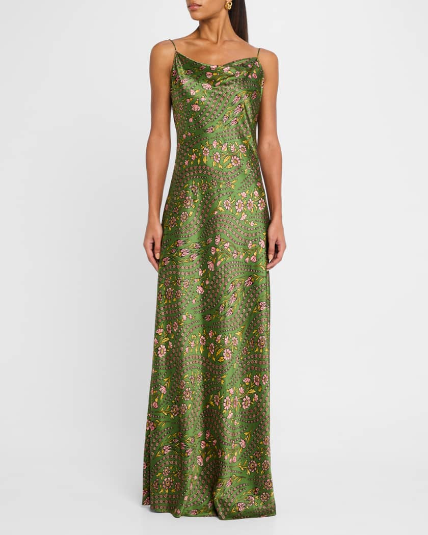 Madison Floral Silk Slip Dress