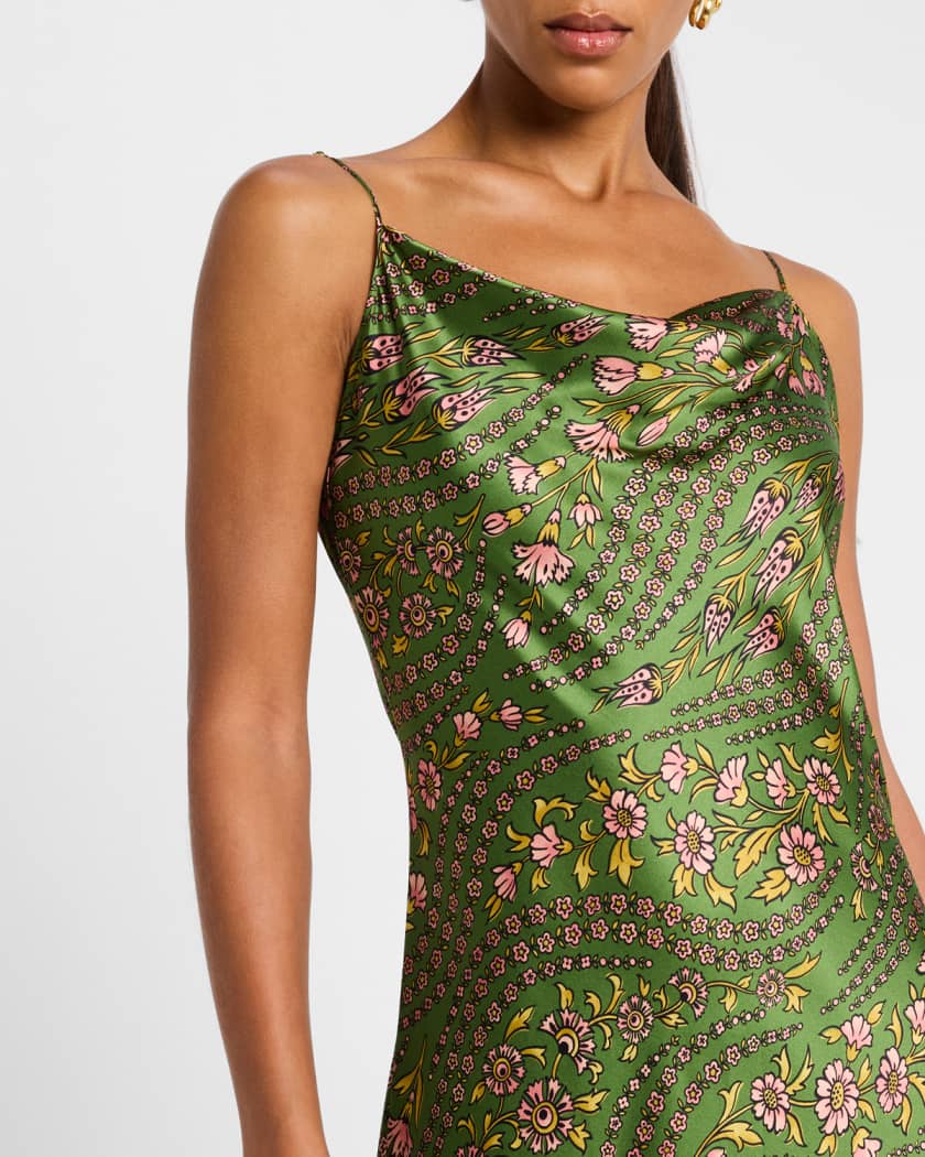 Madison Floral Silk Slip Dress