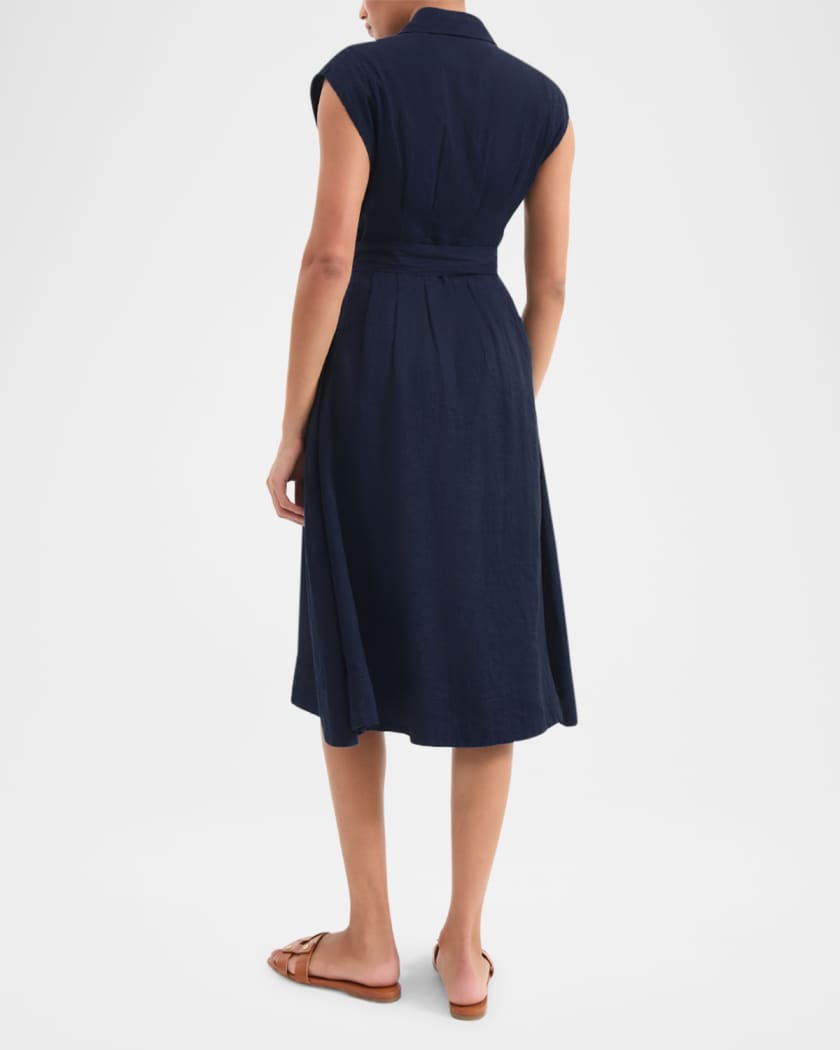 Loreta Belted Linen Shirtdress