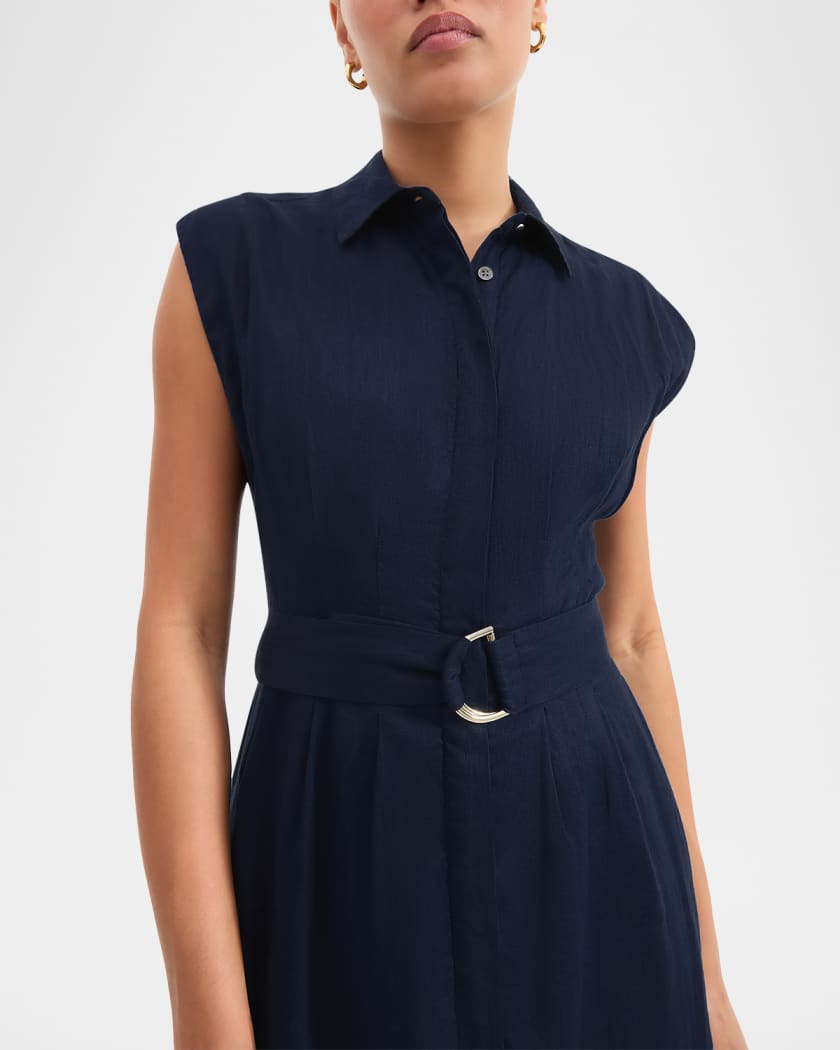 Loreta Belted Linen Shirtdress