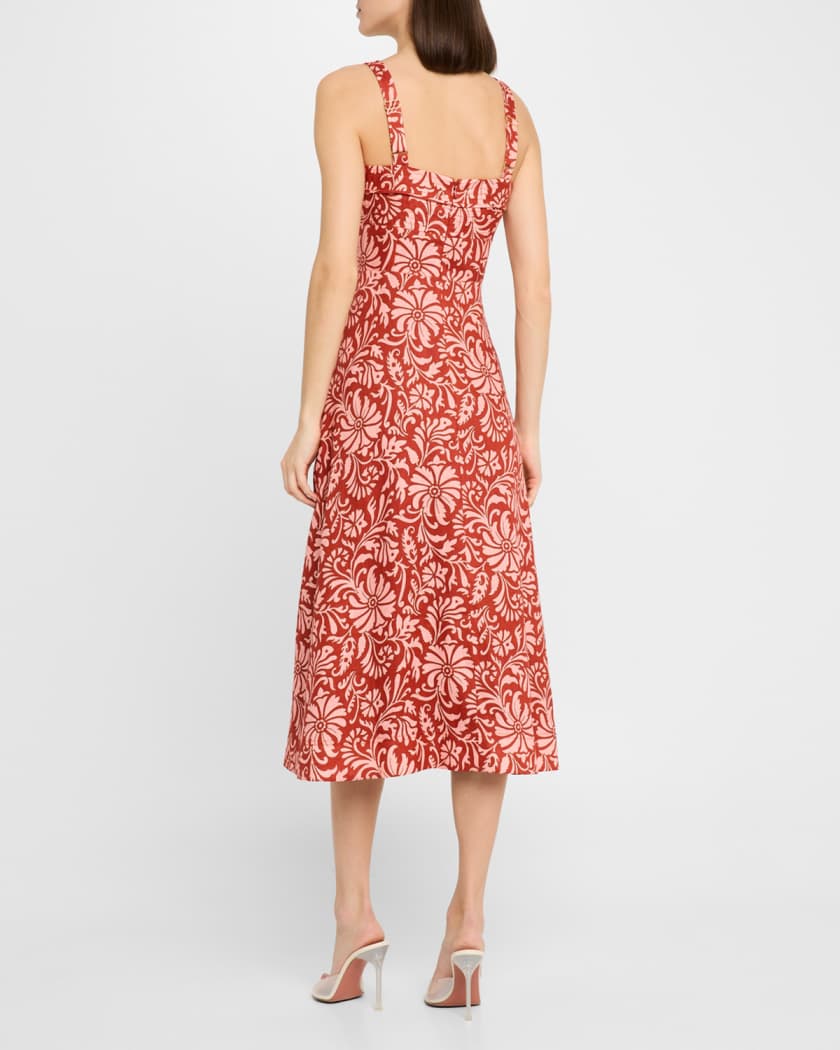 Aila Printed A-Line Midi Dress