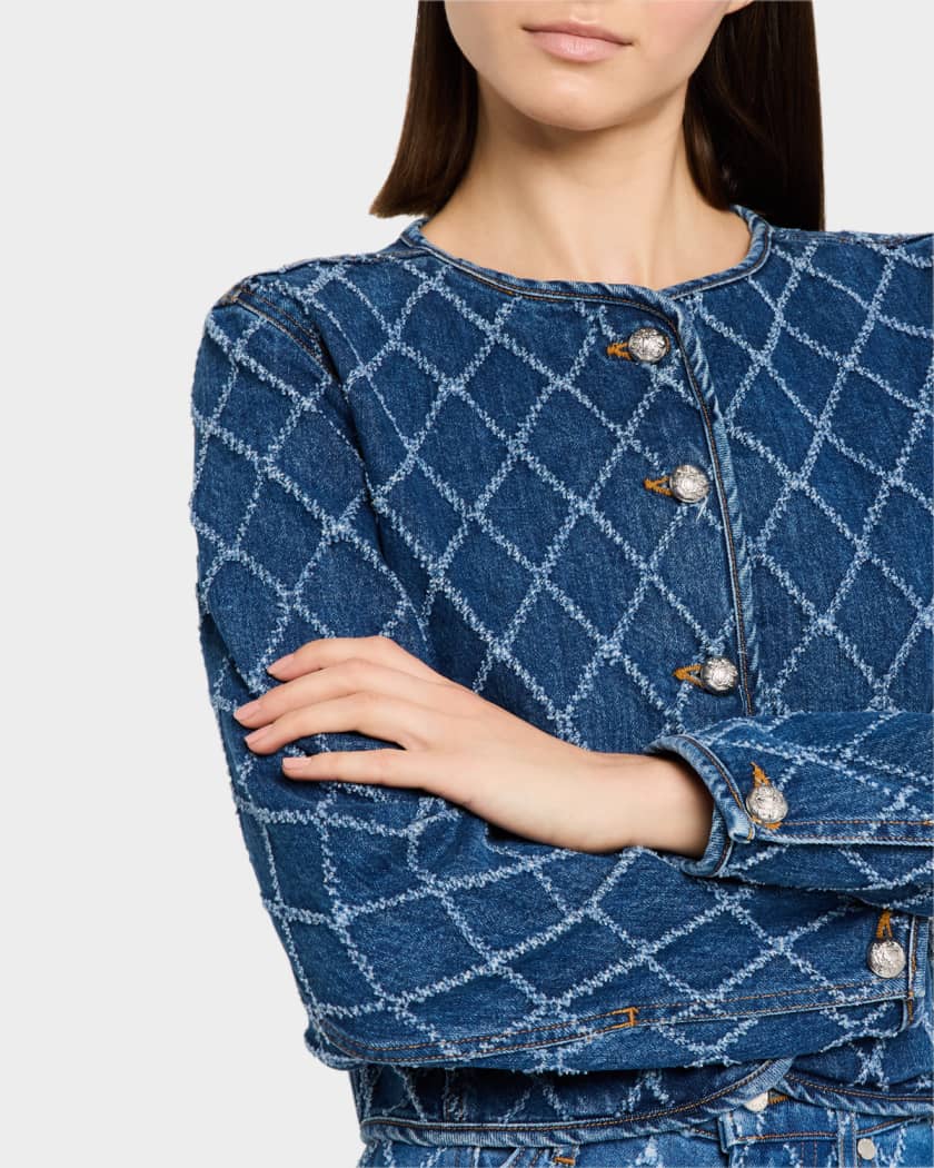 Nolita Diamond-Print Denim Jacket