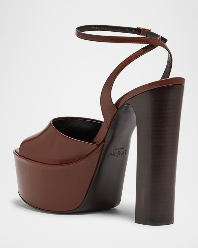 Jodie Leather Ankle-Strap Platform Sandals