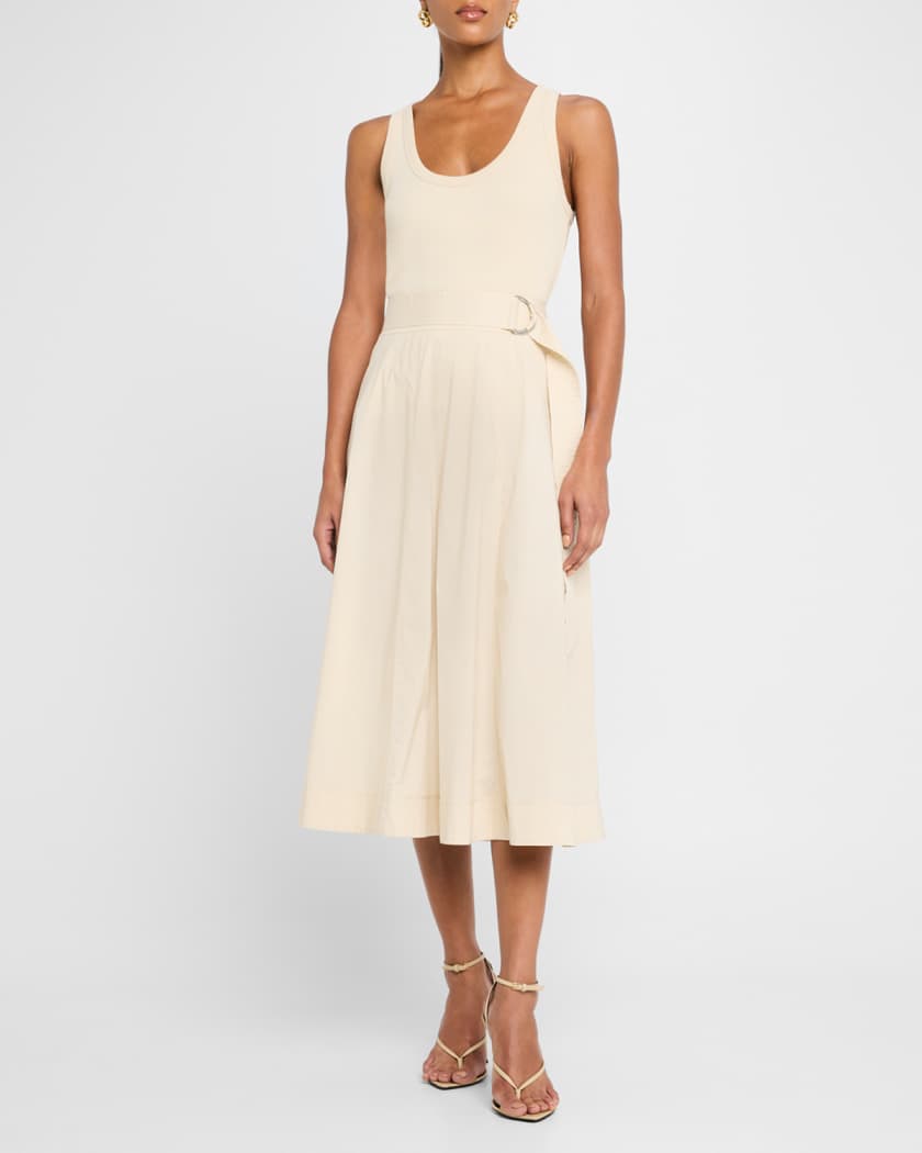 Facia Belted A-Line Midi Skirt