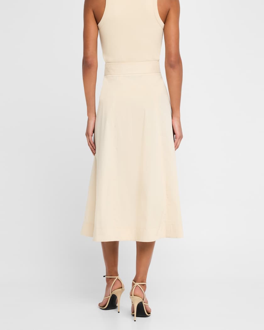 Facia Belted A-Line Midi Skirt