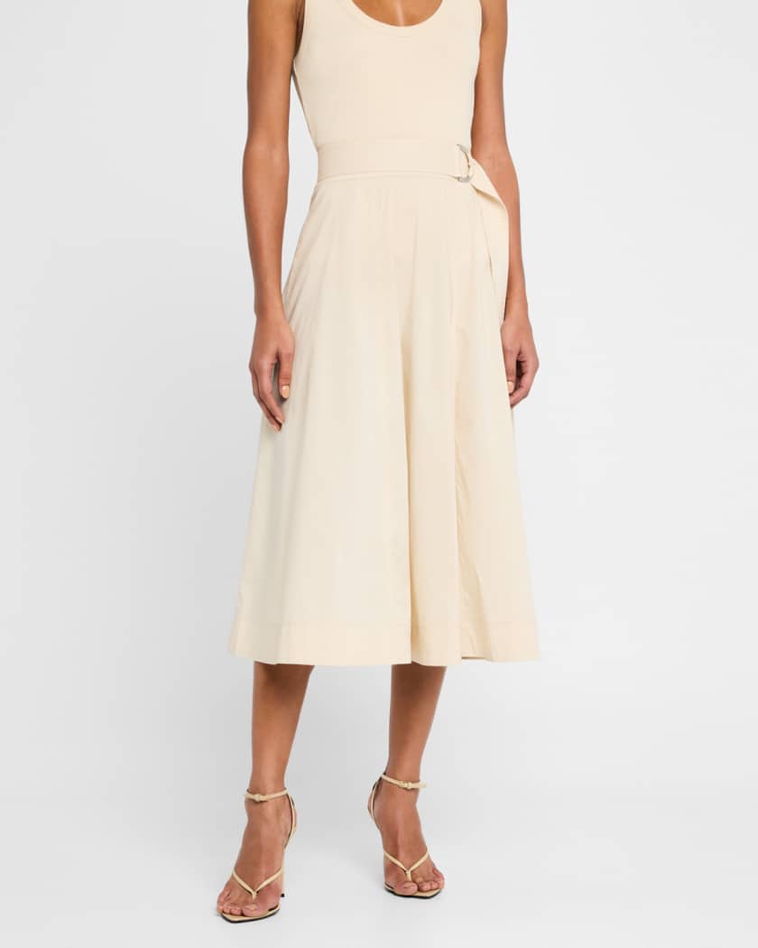 Facia Belted A-Line Midi Skirt