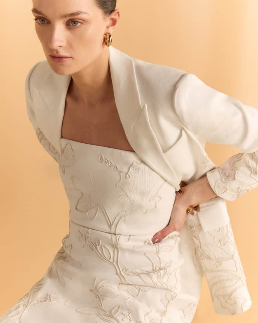 Netia Strapless Embroidered Dress