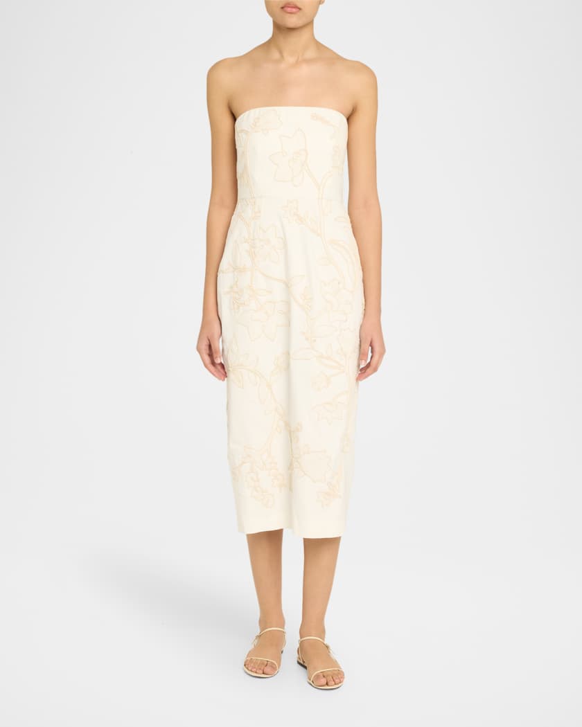 Netia Strapless Embroidered Dress