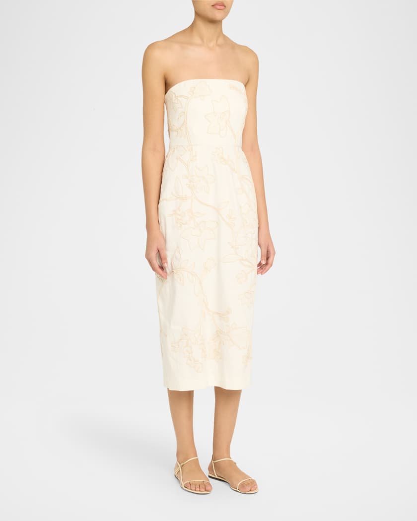 Netia Strapless Embroidered Dress