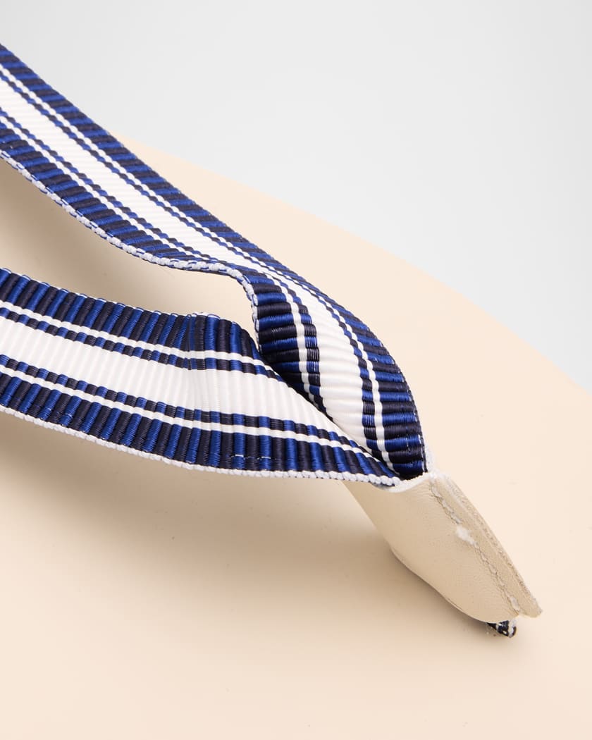 Men's Rubber Grosgrain and Leather Flip Flops