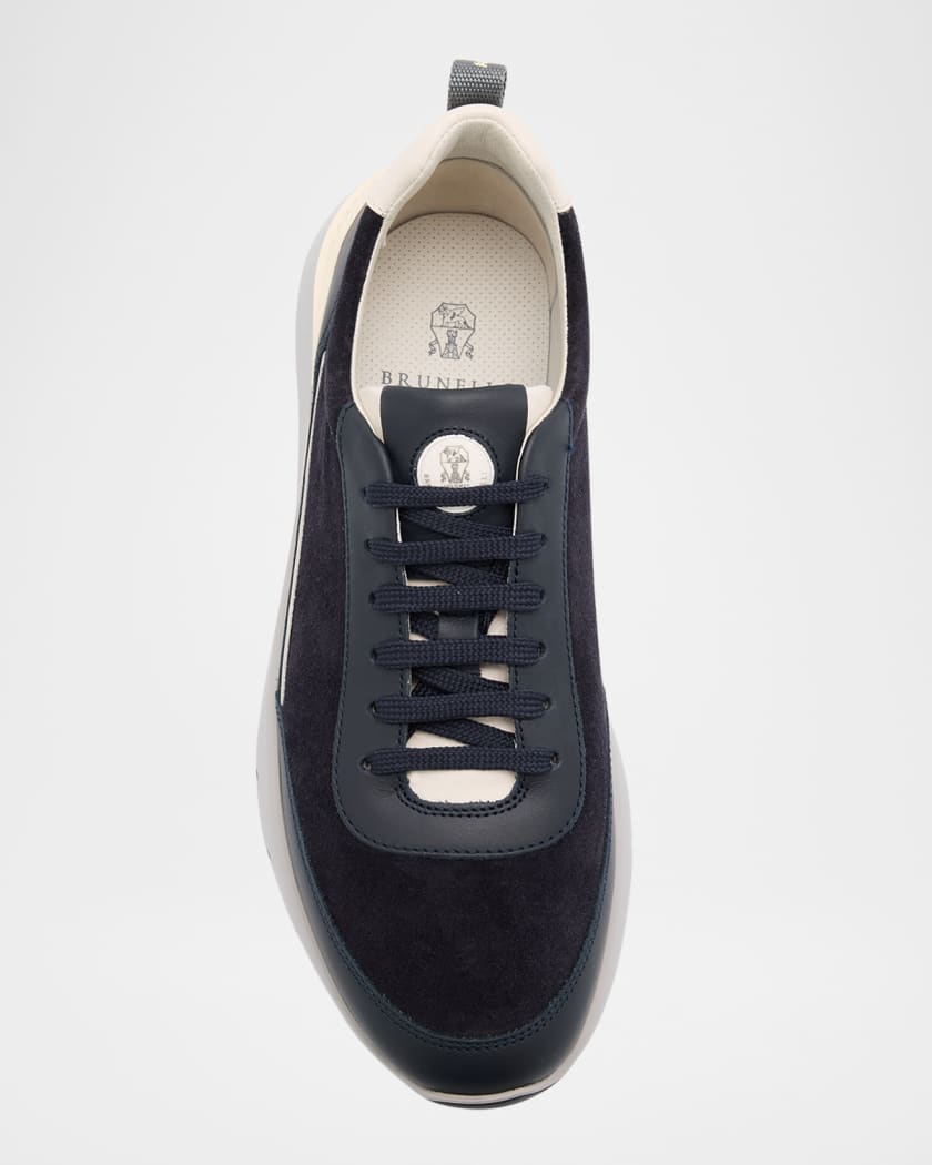 Men's Suede and Leather Runner Sneakers