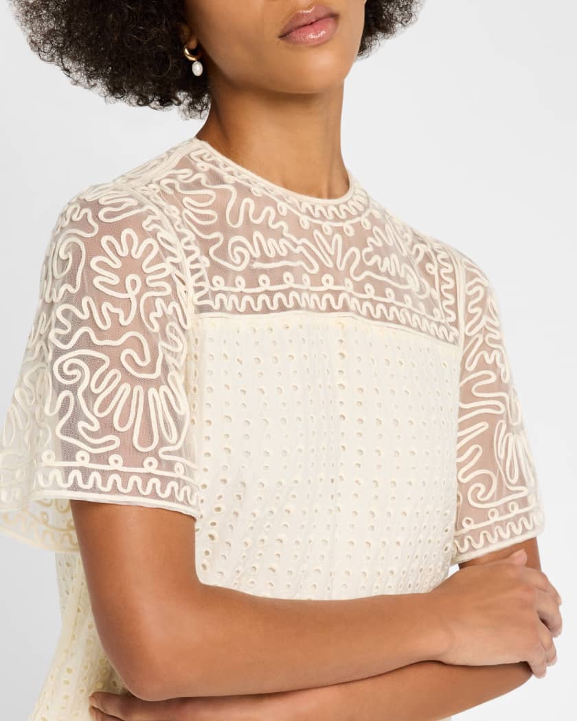 Gabi Embroidered Mini Dress