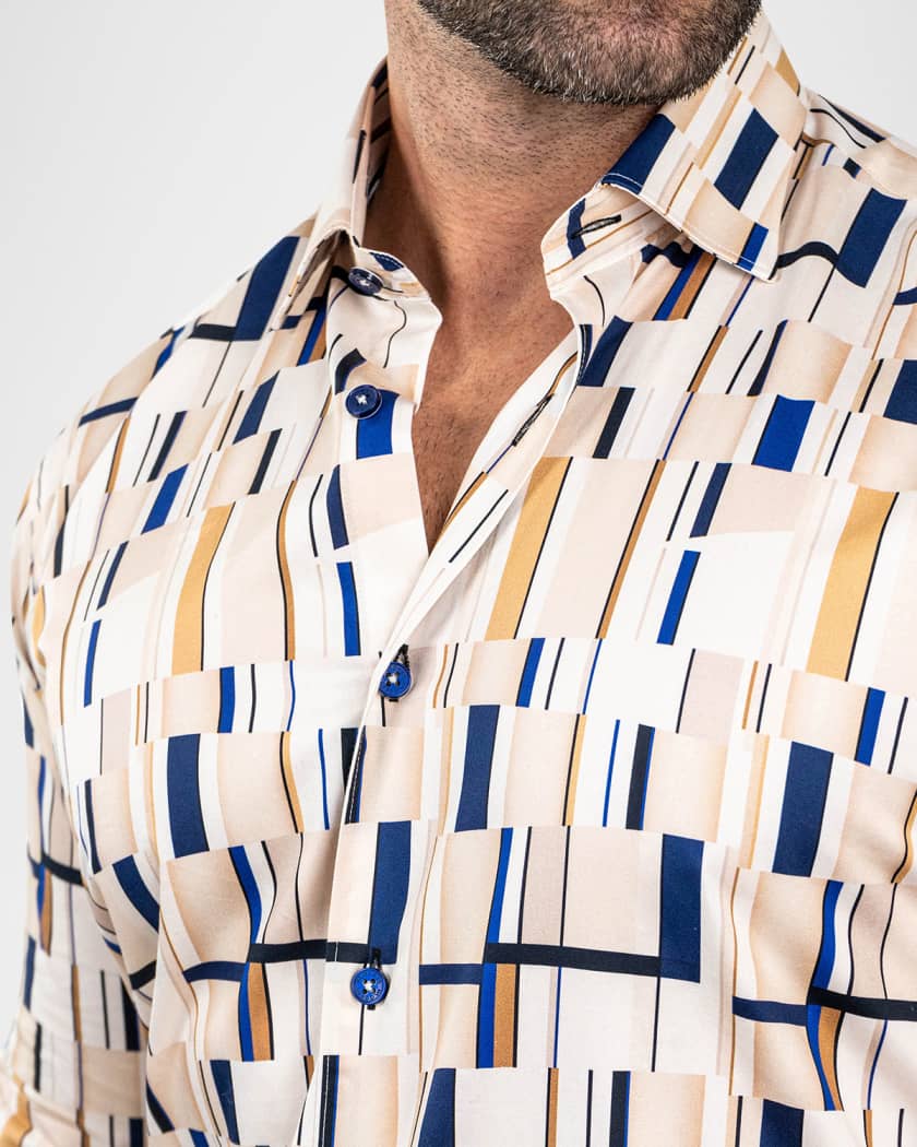 Maceoo Men's Fibonacci Abstract Cotton Sport Shirt | Neiman