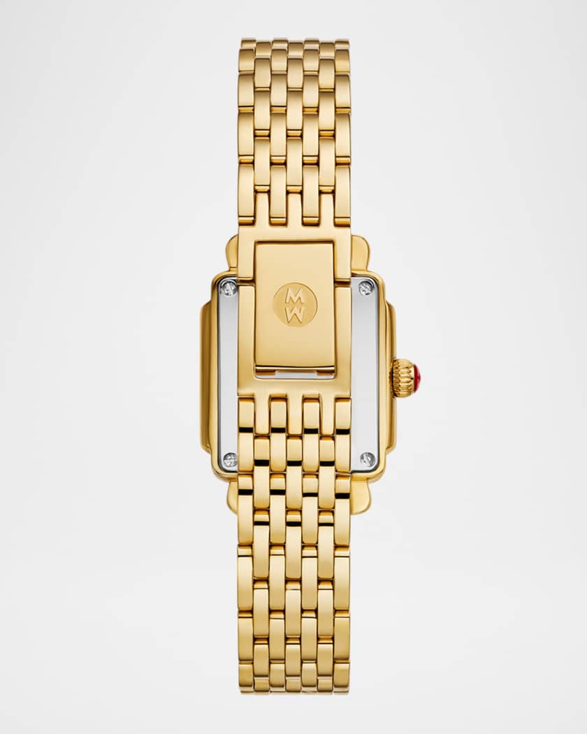 Deco Madison Mini Diamond 18K Yellow Gold-Plated Bracelet Watch