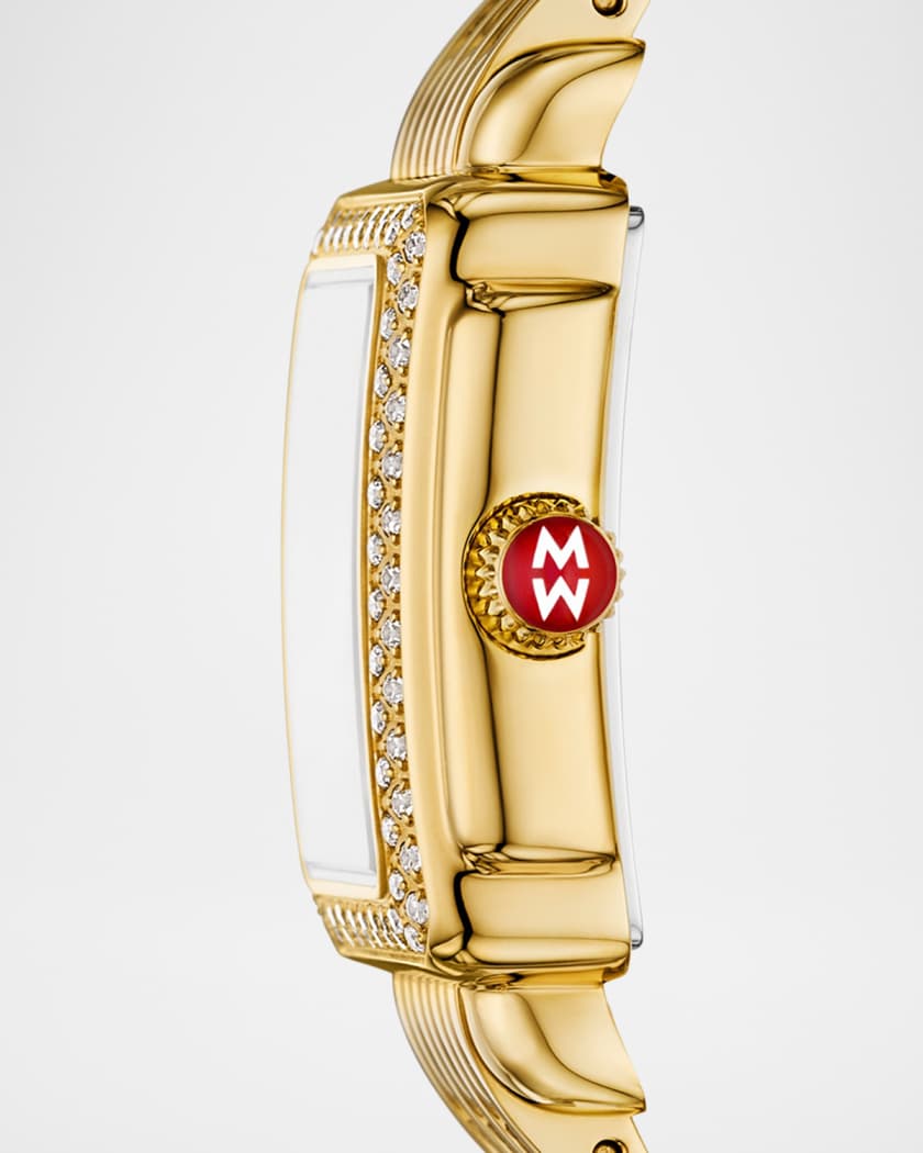 Deco Madison Mini Diamond 18K Yellow Gold-Plated Bracelet Watch