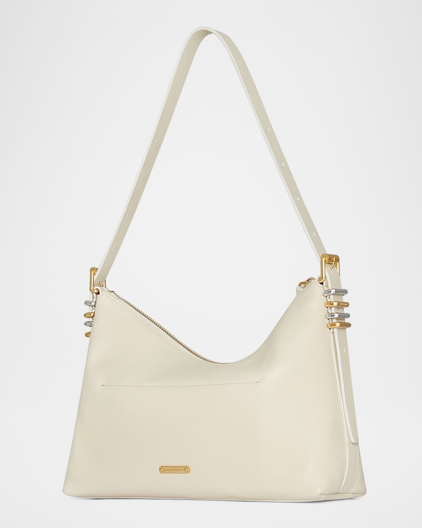 Buckle Zip Leather Shoulder Bag