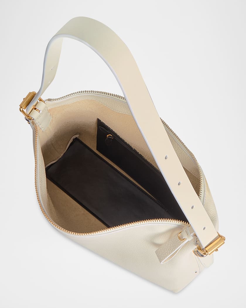 Buckle Zip Leather Shoulder Bag