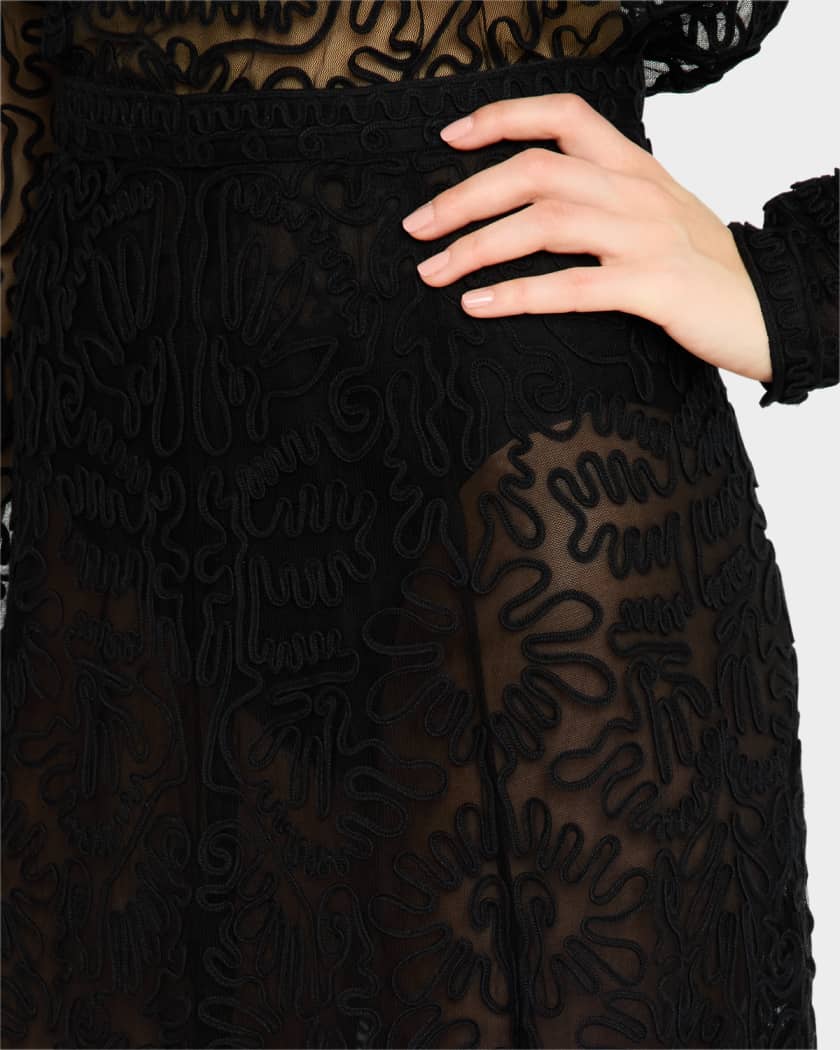 Katja Sheer Embroidered Skirt