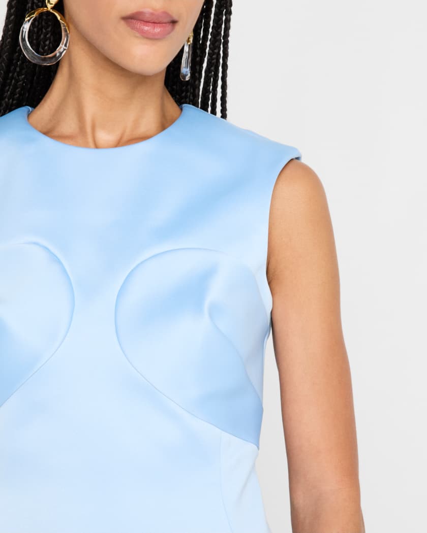 Seamed Up Satin Sleeveless Mini Dress
