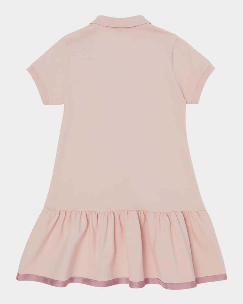 Girl's Drop-Waist Short-Sleeve Polo Dress