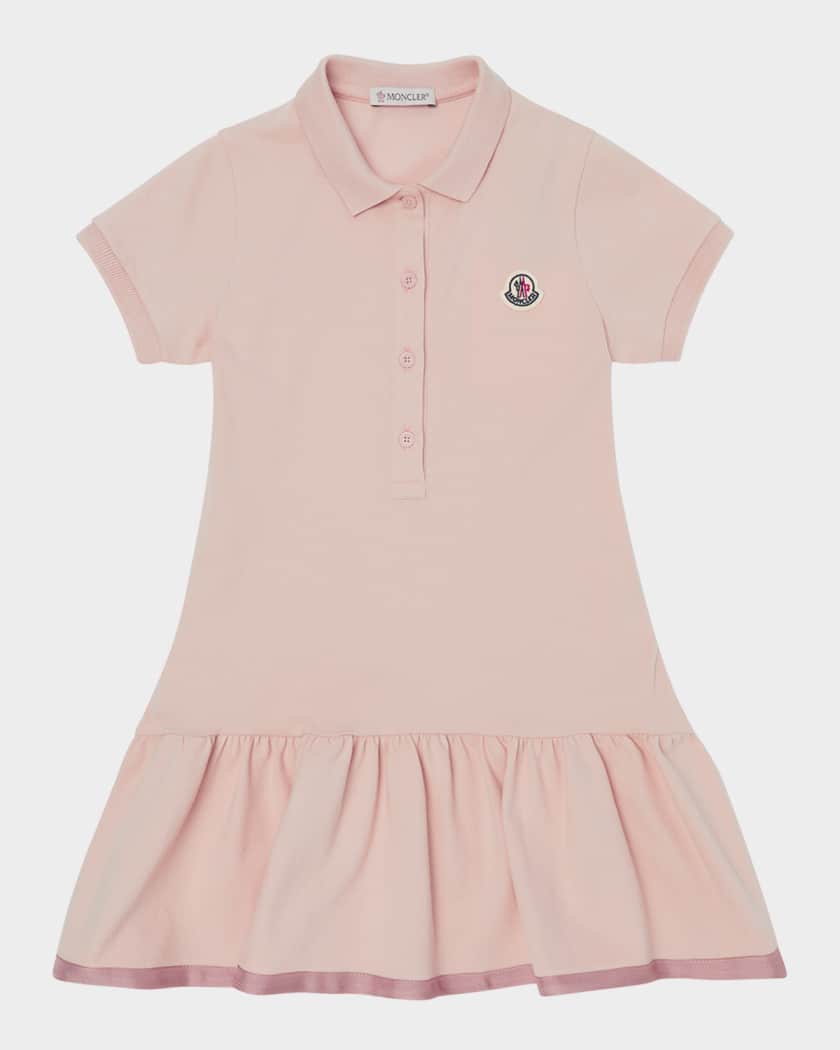 Girl's Drop-Waist Short-Sleeve Polo Dress
