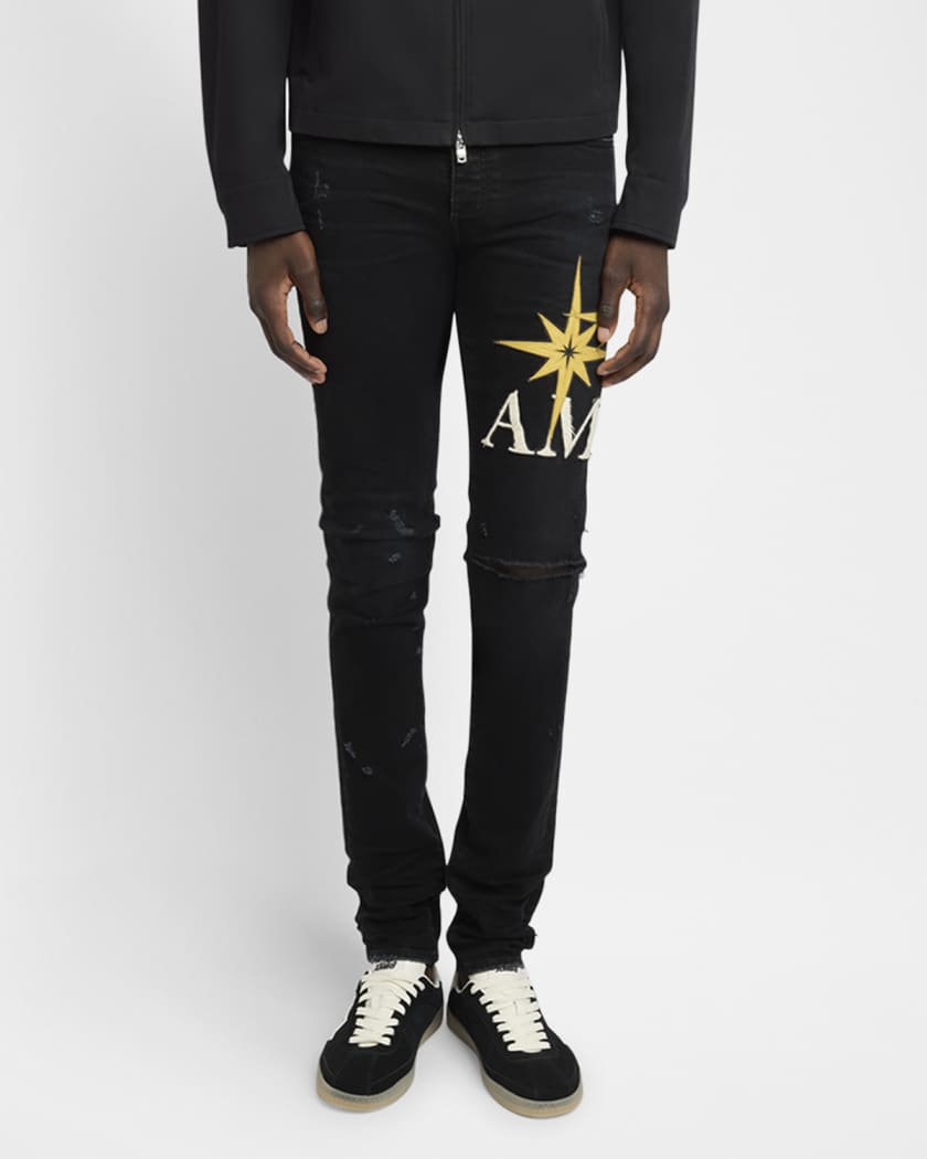 Men's Starburst Applique Skinny Jeans