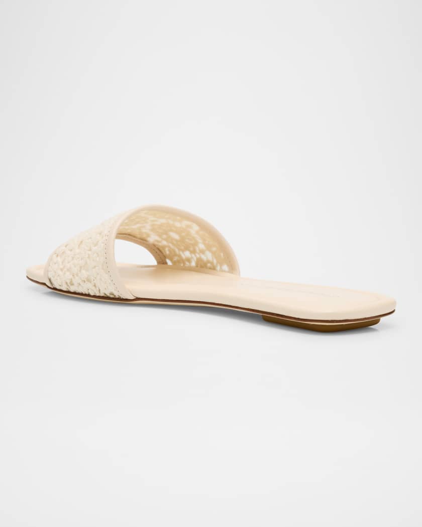 Fia Cotton Flat Slide Sandals