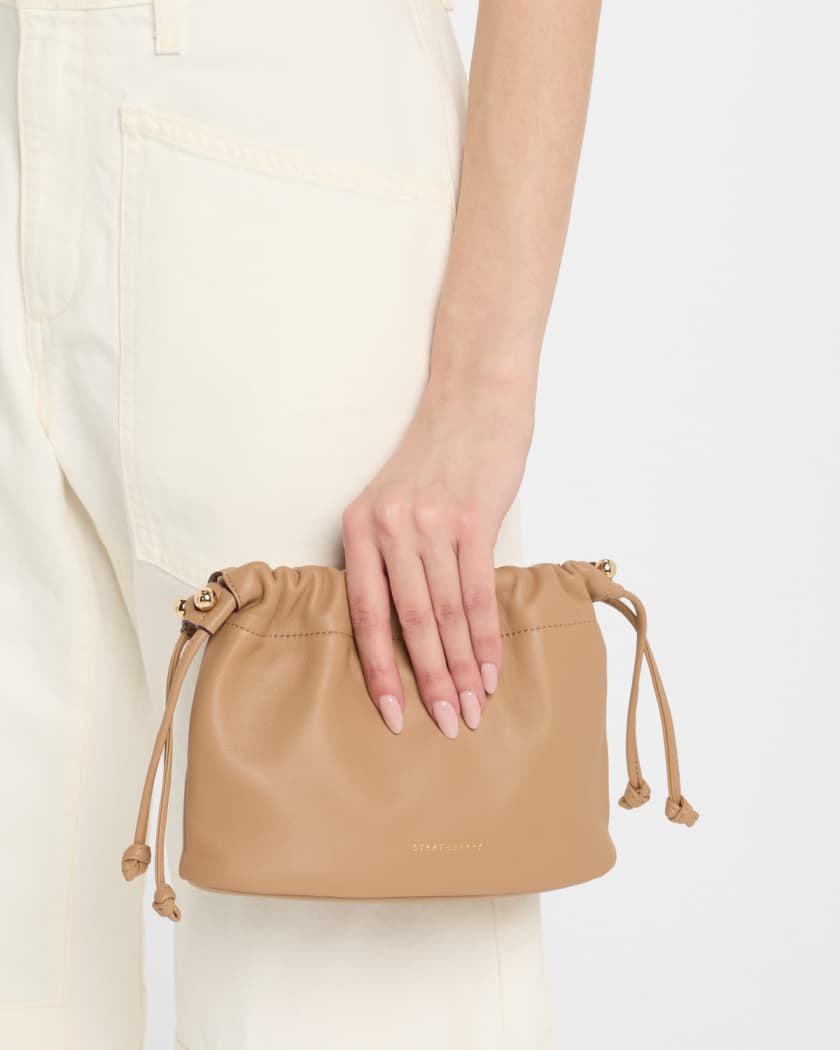 Charlotte Drawstring Leather Clutch Bag