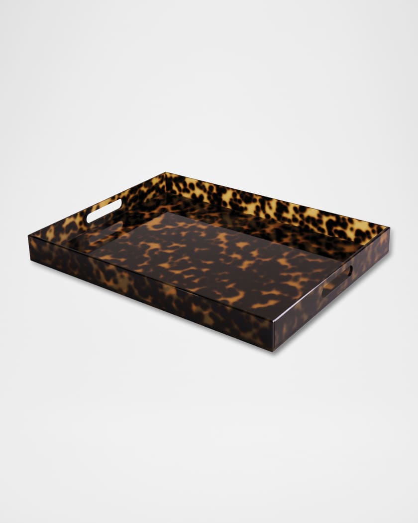 Vida Acrylic Tortoise Extra Large Tray with Handles