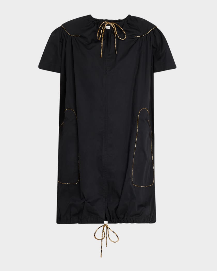 Dries Van Noten Dattia Short-Sleeve Mini Peasant Dress | Neiman Marcus