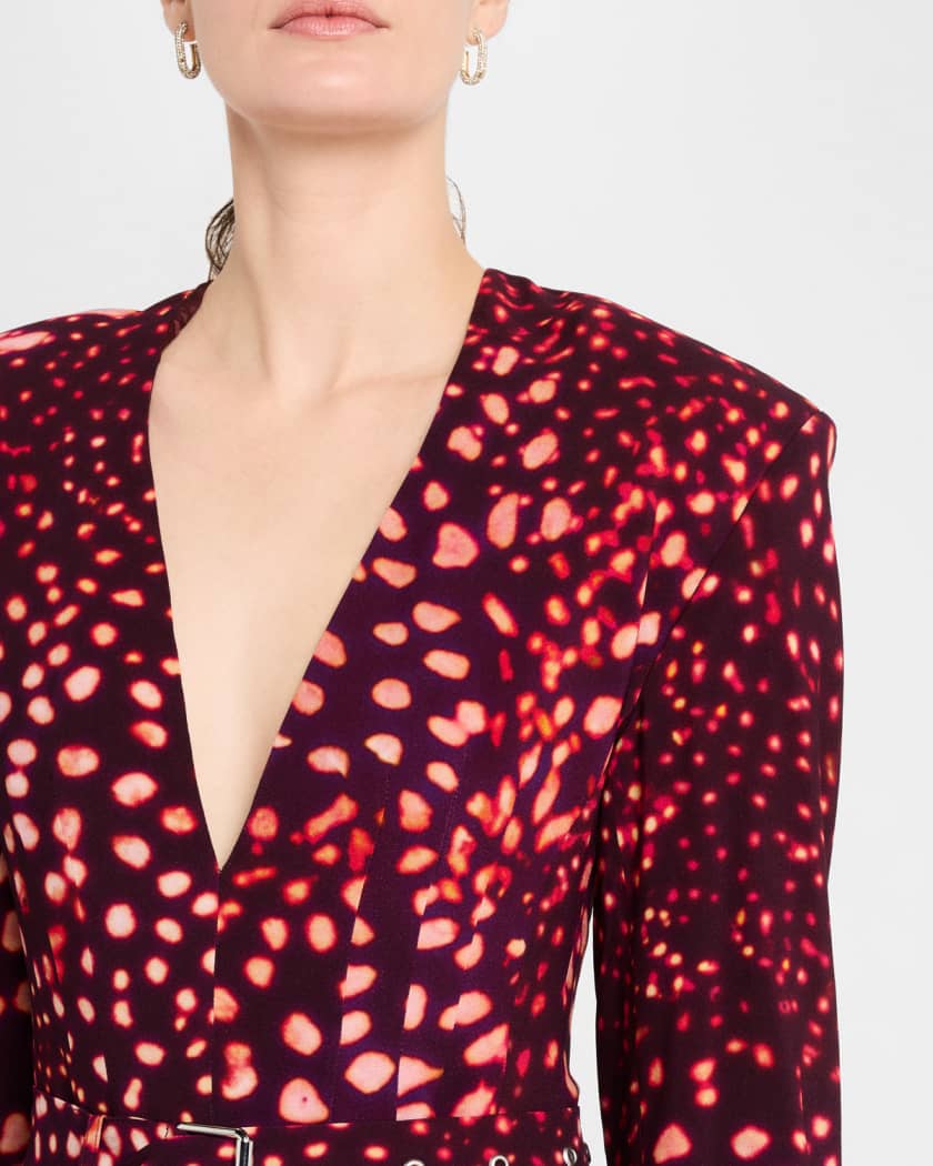 Dohana Spot Print Belted Midi Dress