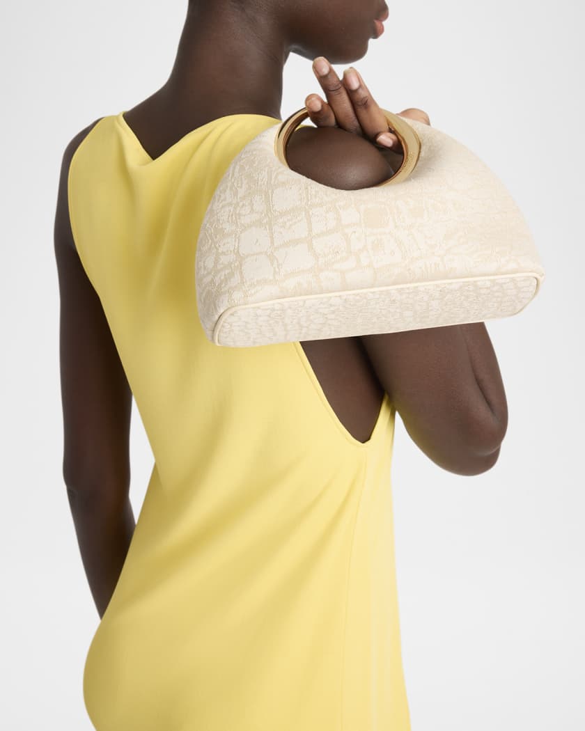 Le Petit Calino Croc-Printed Top-Handle Bag