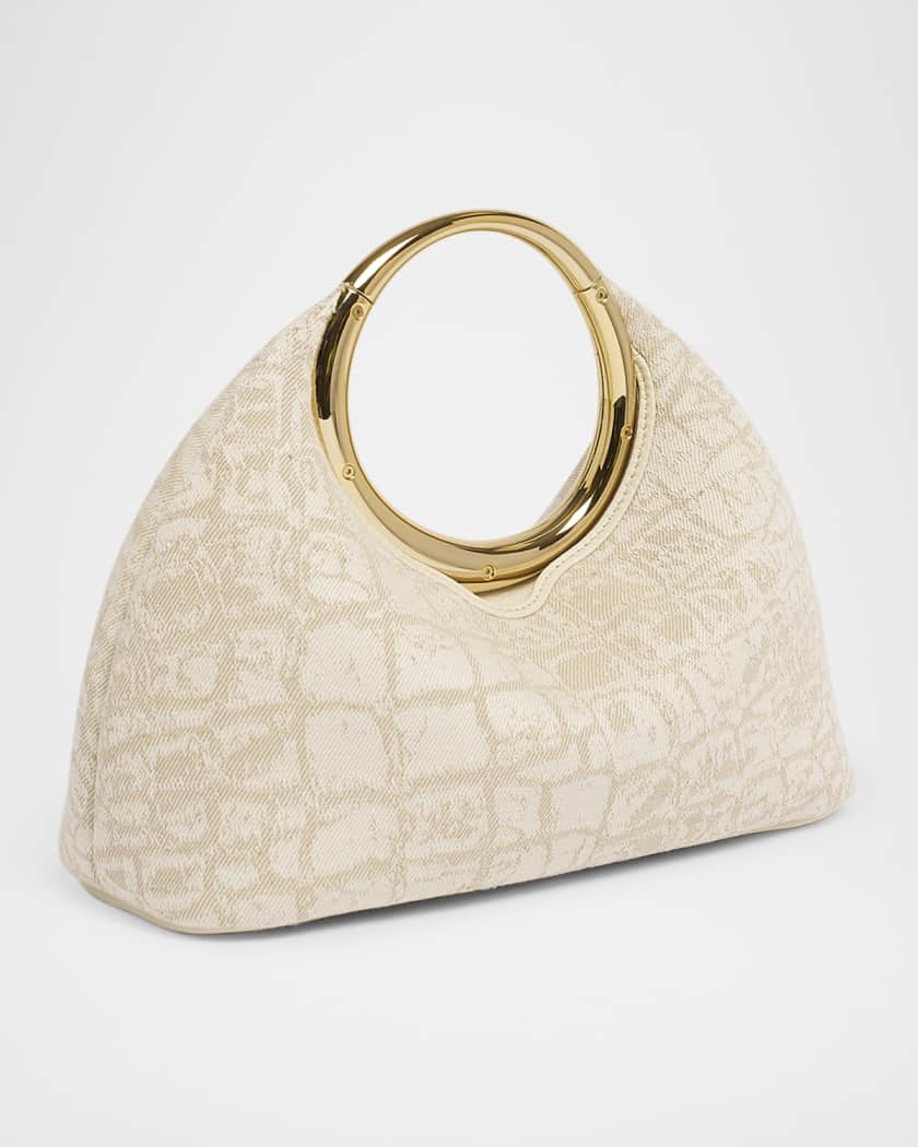 Le Petit Calino Croc-Printed Top-Handle Bag