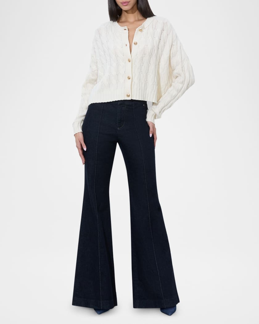 Cecilie Cropped Cable-Knit Cardigan