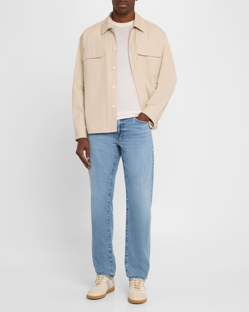 FRAME Men's Cotton Double-Pocket Overshirt | Neiman Marcus