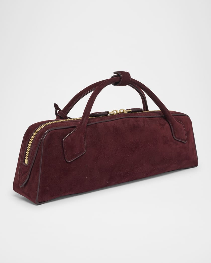 Teckel Top-Handle Bag in Suede and Leather