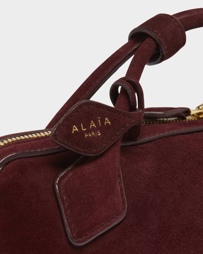 Teckel Top-Handle Bag in Suede and Leather