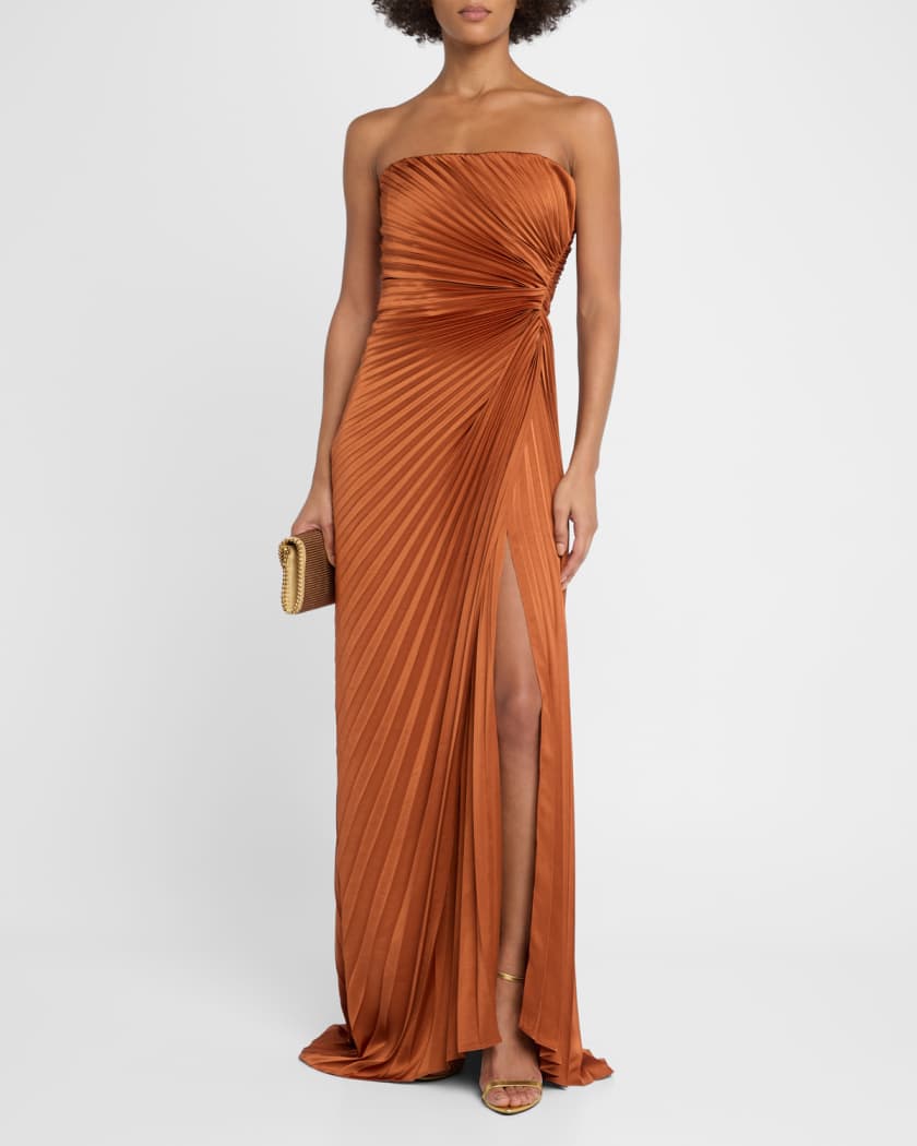Layla Pleated Strapless Gown