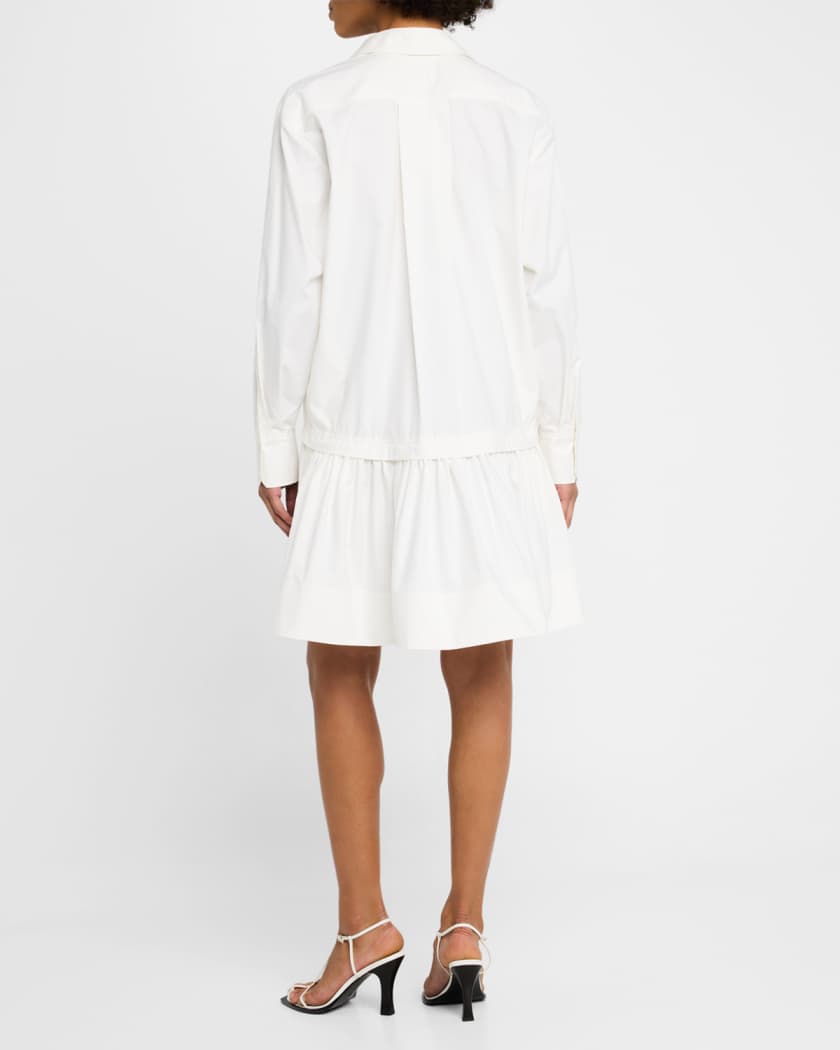 Brooke Long-Sleeve Drop-Waist Mini Dress