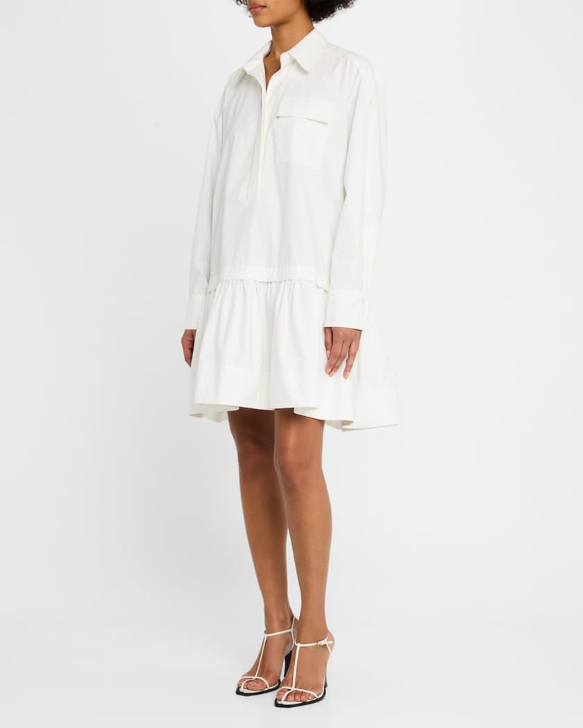 Brooke Long-Sleeve Drop-Waist Mini Dress