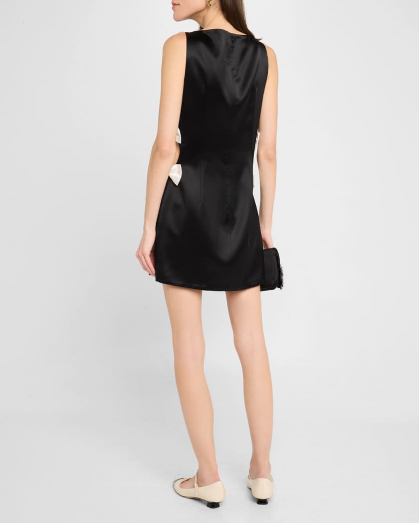 Nadine Satin Bow Mini Dress