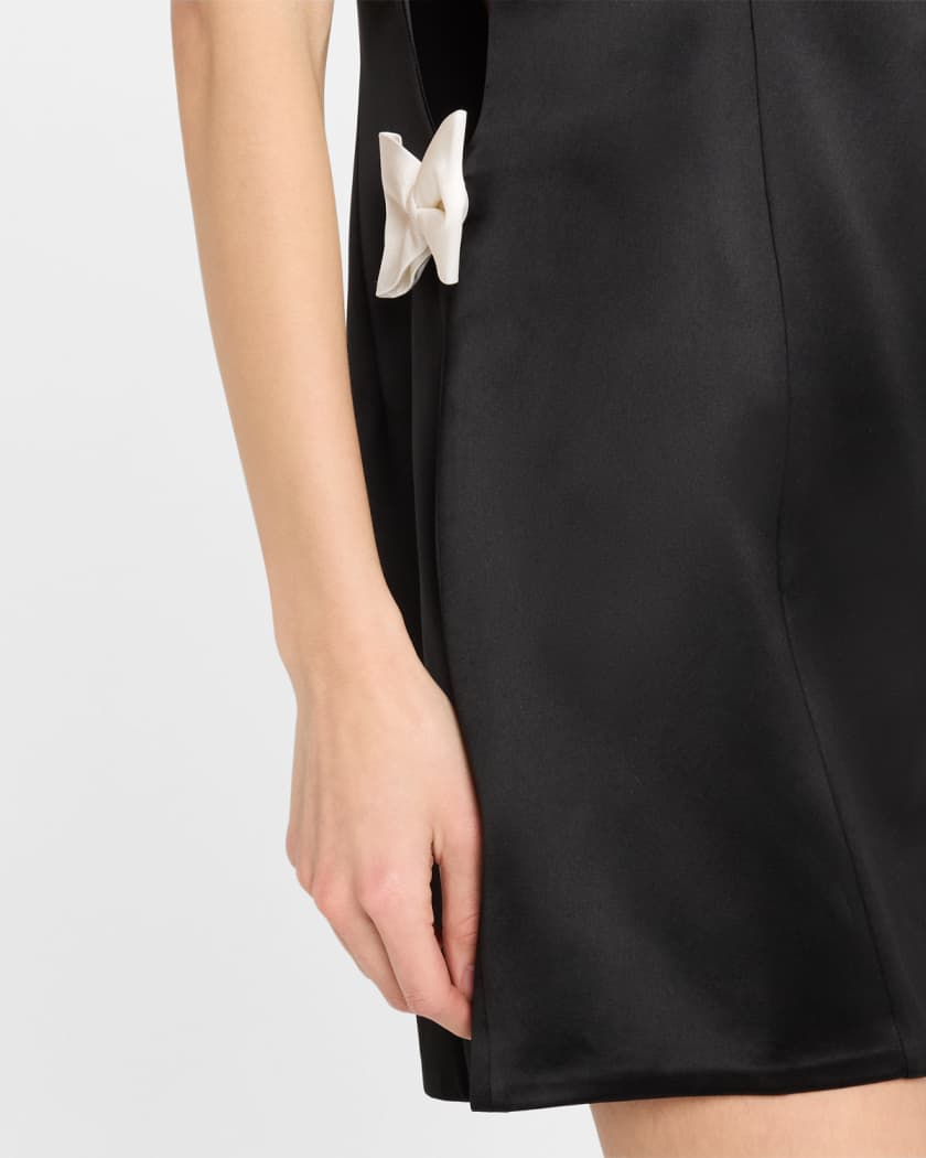 Nadine Satin Bow Mini Dress