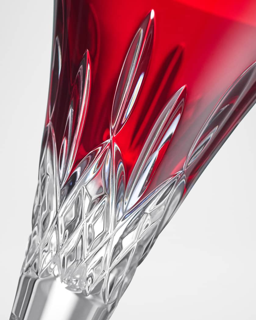 Lismore Red 5.5 oz. Toasting Flutes, Set of 2