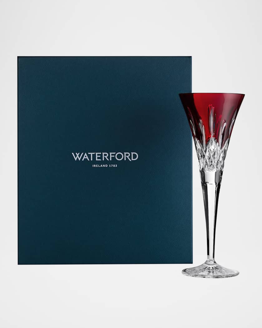 Lismore Red 5.5 oz. Toasting Flutes, Set of 2