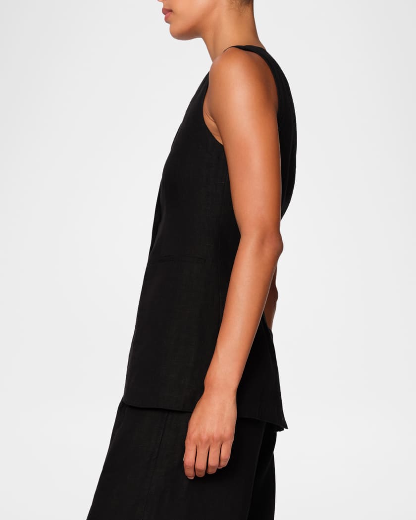 DL1961 Amalie Button-Front Linen Top | Neiman Marcus