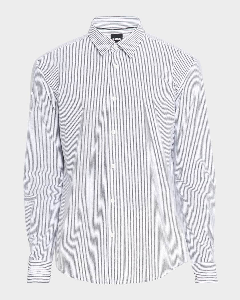 BOSS Men's Roan Performance Stretch Stripe Sport Shirt
