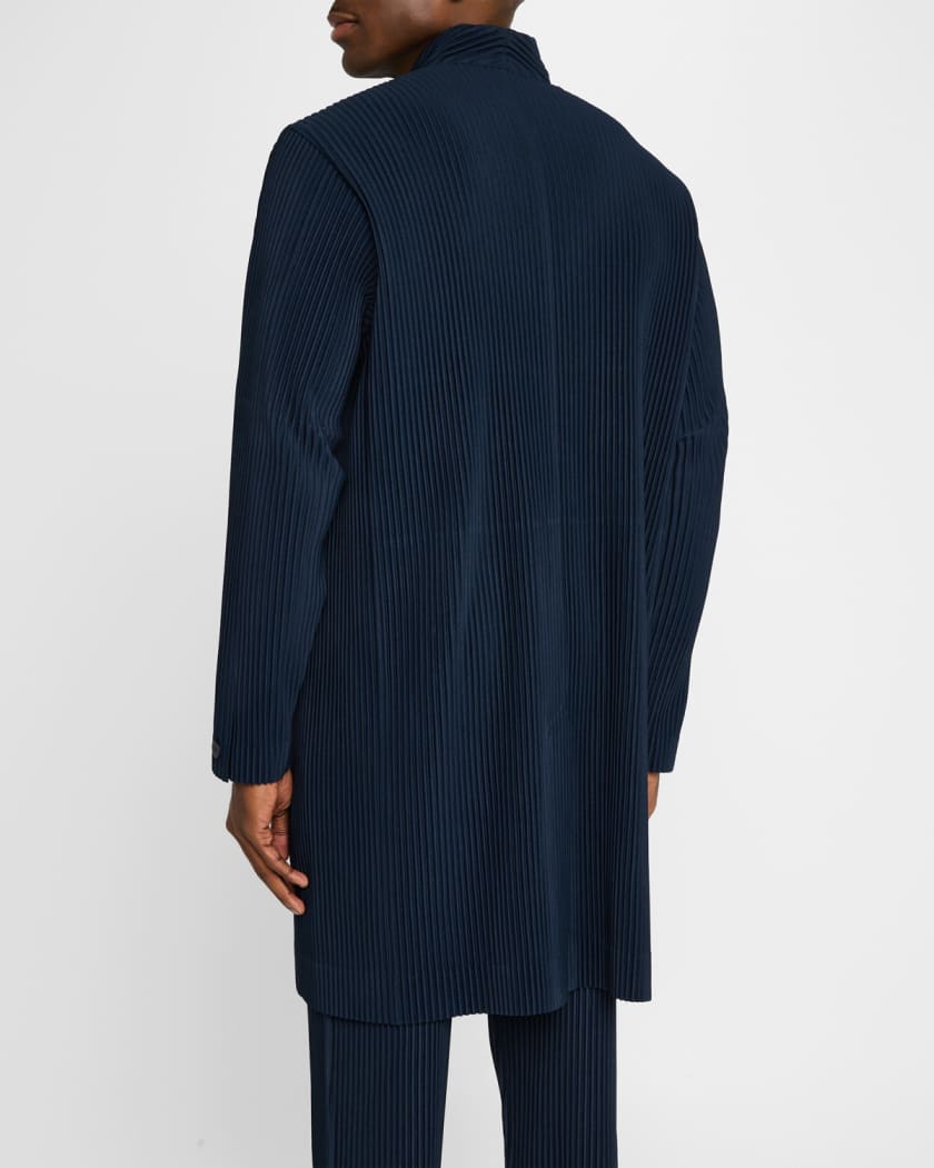 Homme Plisse Issey Miyake Men's Tailored Pleated Topcoat | Neiman Marcus
