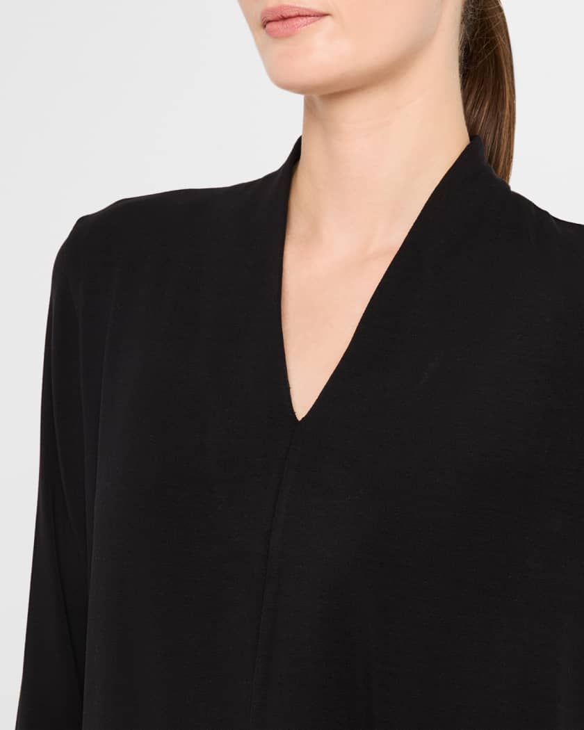 3/4-Sleeve Stretch Jersey Shift Dress