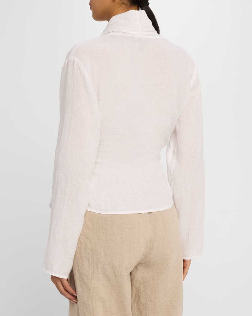 Shawl-Collar Lightweight Organic Linen Jacket