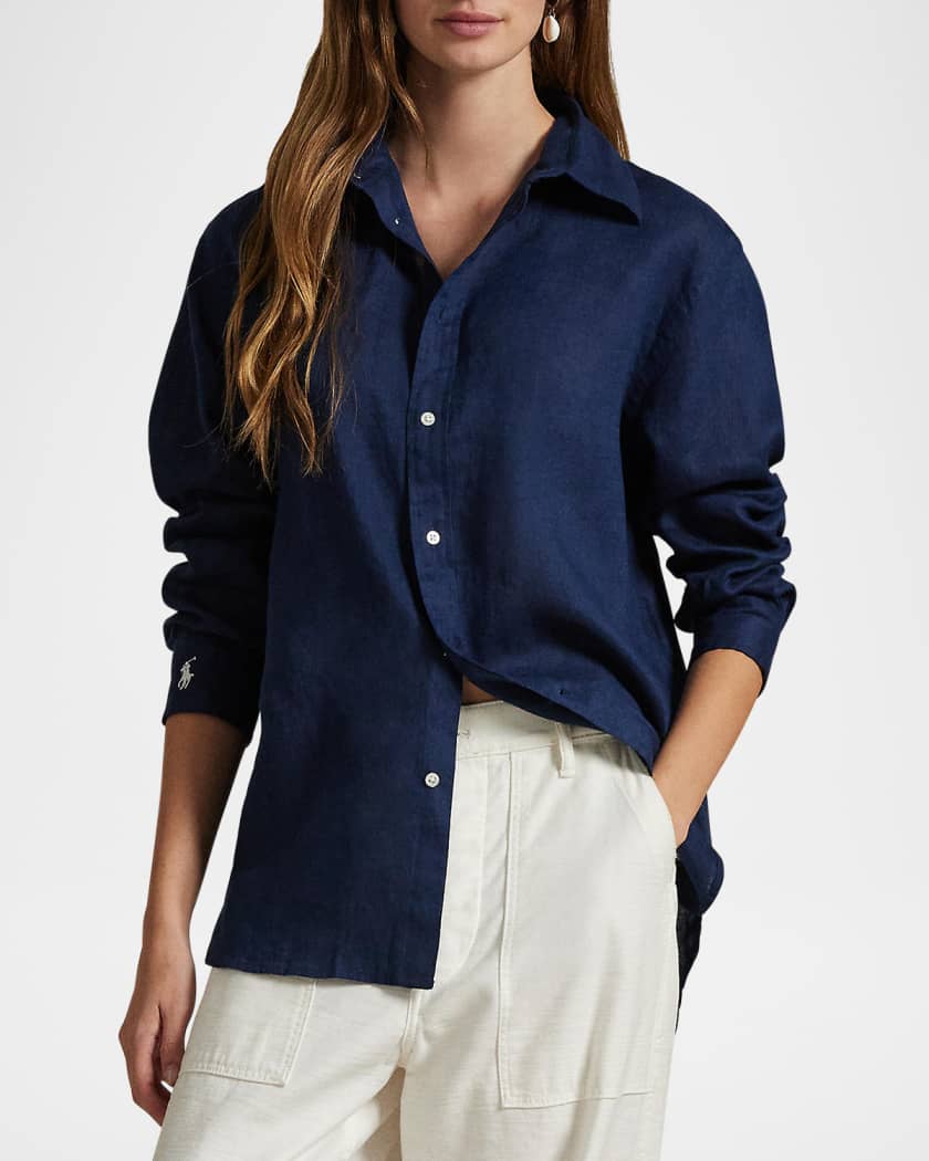 Polo Ralph Lauren Oversize Fit Linen Shirt | Neiman Marcus